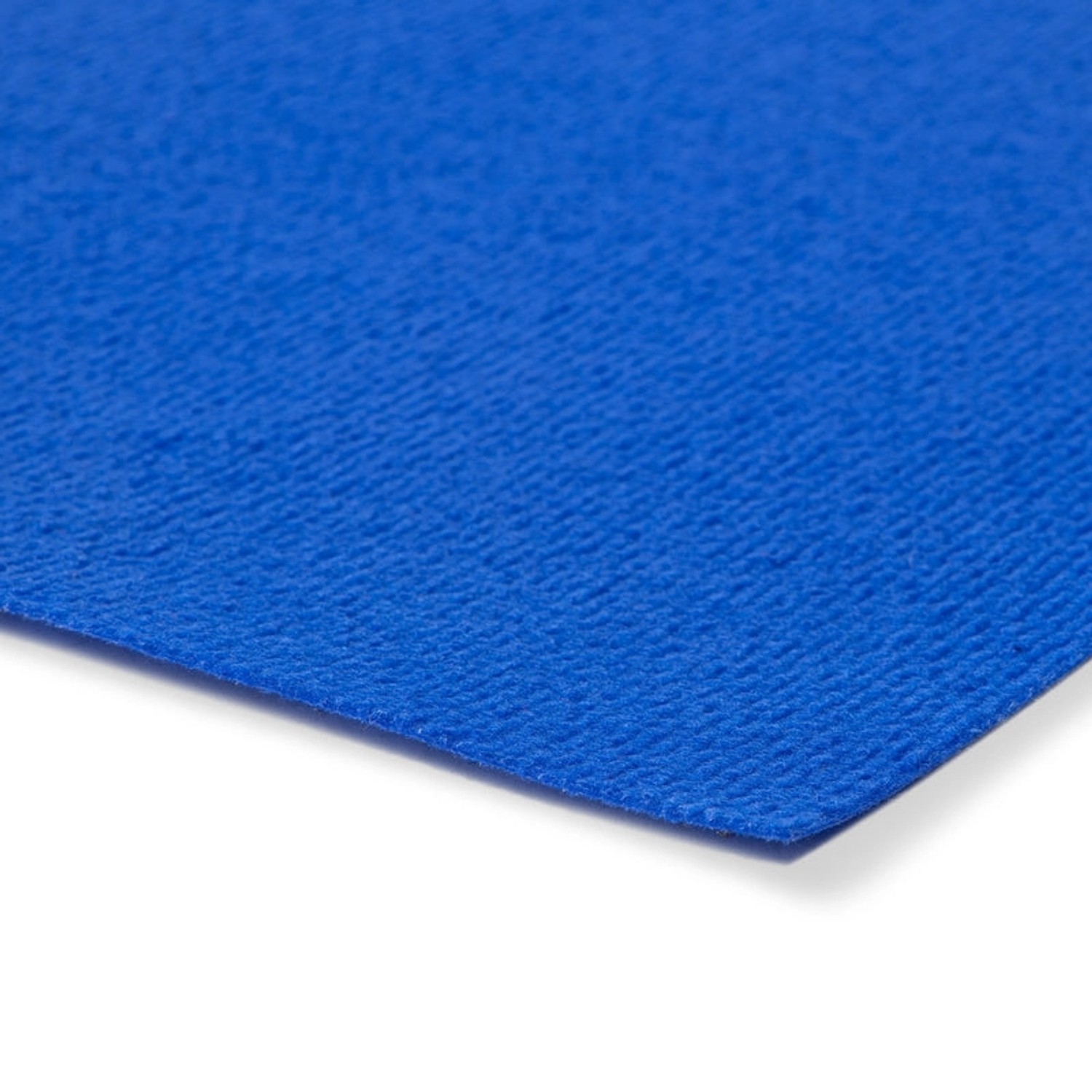 Blauer KARAT Messeteppich Sintra, gerippte Oberfläche, auf Maß zuschneidbar.