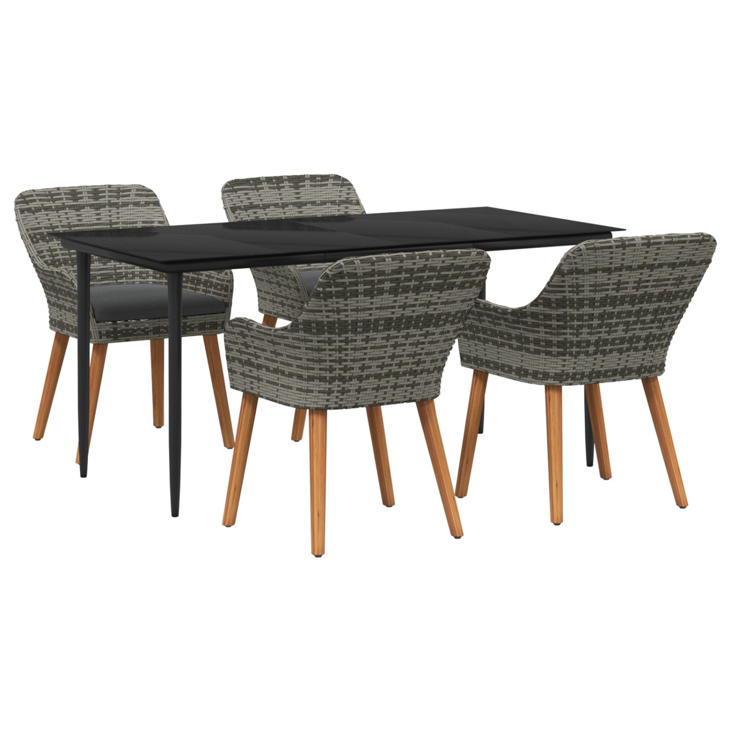 vidaXL 5-Teiliges Garten Essset Grau Poly Rattan 3261680 günstig online kaufen