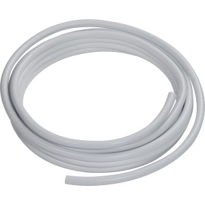 Weißes Mehrschichtverbundrohr (Ø 16 mm) als Meterware, aufgerollt.