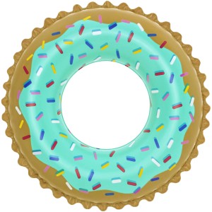 Bestway Schwimmring Sweet Donut, Ø 77 cm, Donut-Design mit bunten Streuseln.