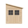 Timbela Gartenhaus Holz 8m² mit Doppeltür und Fenster, naturbelassen.