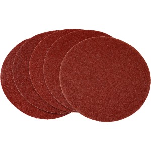 5 rote LUX Schleifauflagen Ø 115 mm, Körnung 80 für Exzenterschleifer.