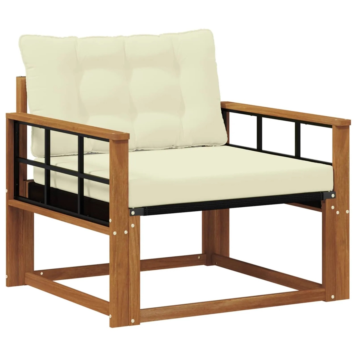 vidaXL Outdoor-Sofagarnitur Massives Akazienholz und Textilene Natur 3436326