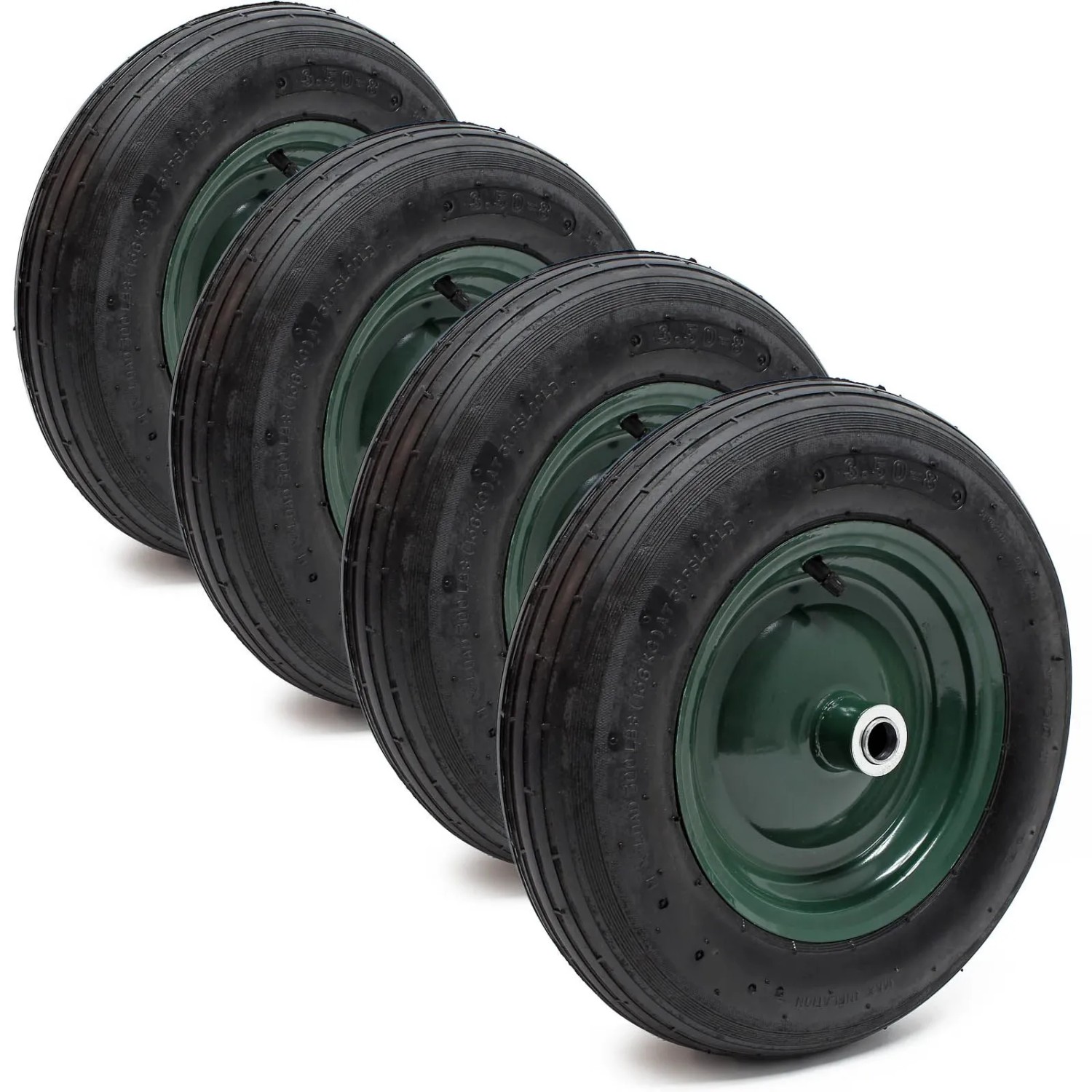 Wiltec 4X Rad Reifen 3.50-8 130Kg Winkelventil Luftreifen Ersatzrad Sackkarre