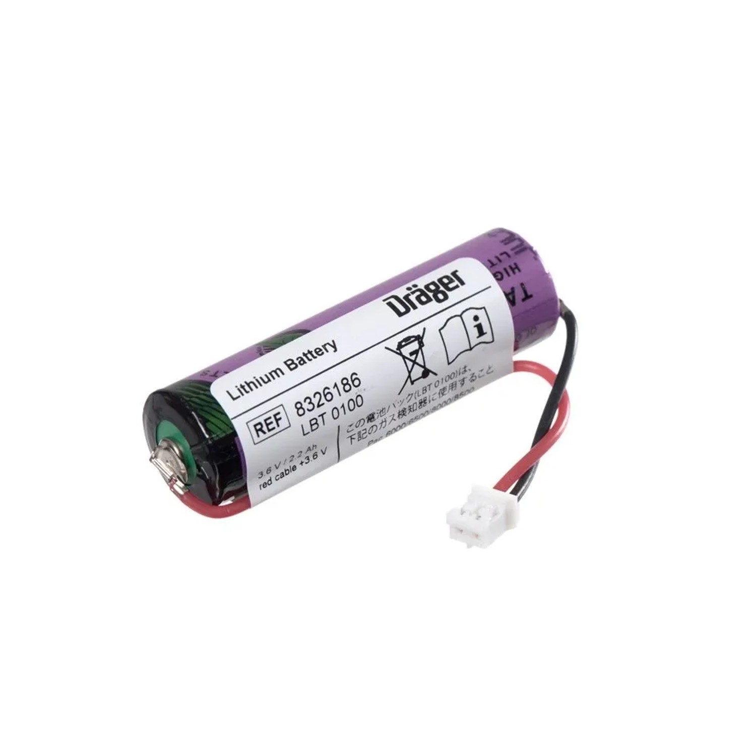 Dräger Lithium Thionyl Chloride 3,6 V Batterie für Pac Schwarz-lila