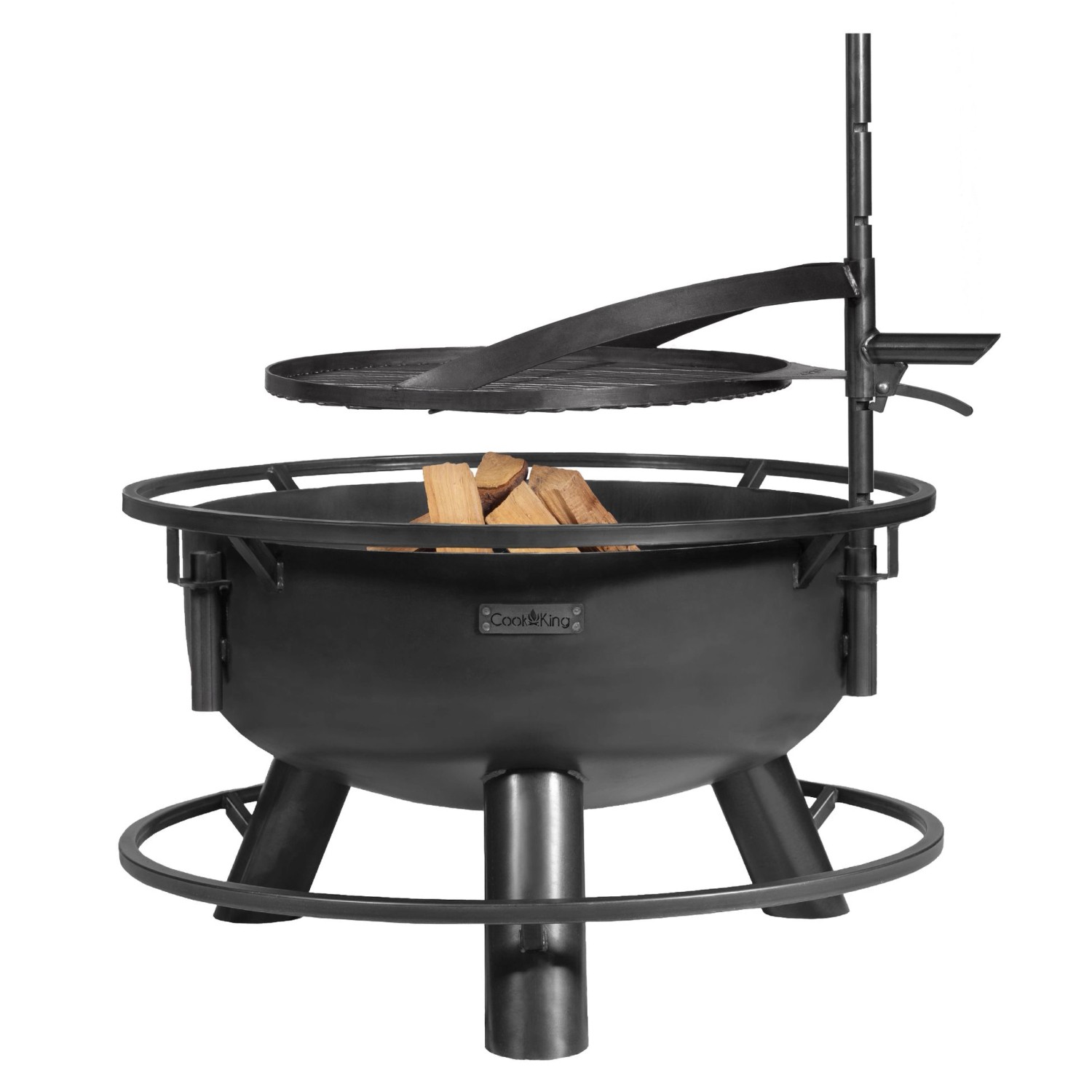 CookKing Feuerschale Stahl Bandito Inkl. Zubehör 80 cm x 53 cm Schwarz günstig online kaufen
