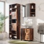 Vicco Badschrank Ilias Eiche Rustikal, 60x190 cm, mit Türen und offenen Fächern.