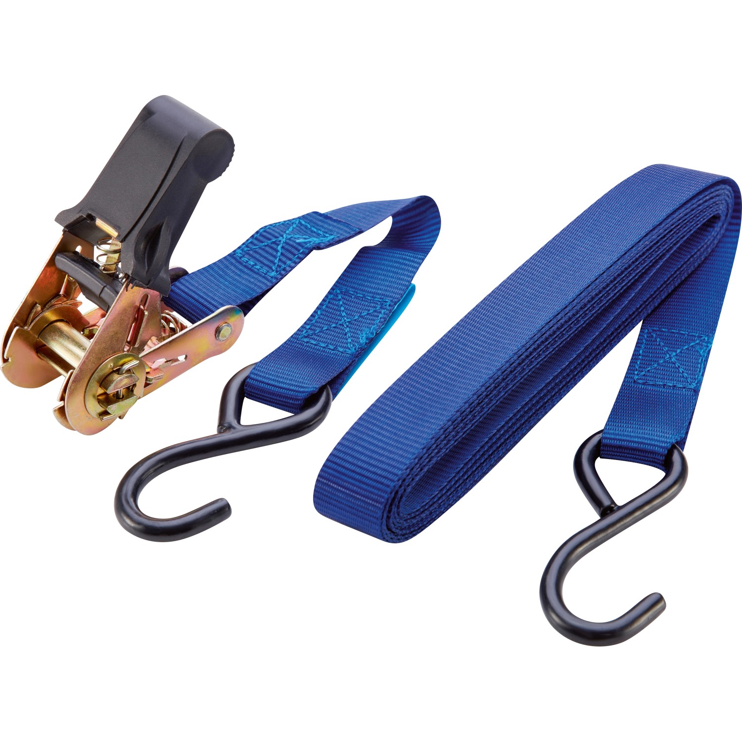 Spanngurt-Set mit Klemmschloss, blau, 4 Stück, zur Ladungssicherung.