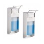 Relaxdays Desinfektionsspender Aluminium Silber 2er Set 28 cm x 8 cm x 15 cm 0,5 kg