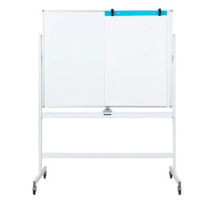 Costway Doppelseitiges Mobiles Whiteboard Weiß 120 x 90 cm