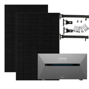 ANKER SOLIX 2 Pro 910W Balkonkraftwerk mit 2×455W JA Solar Module mit Halterung für Flachdach