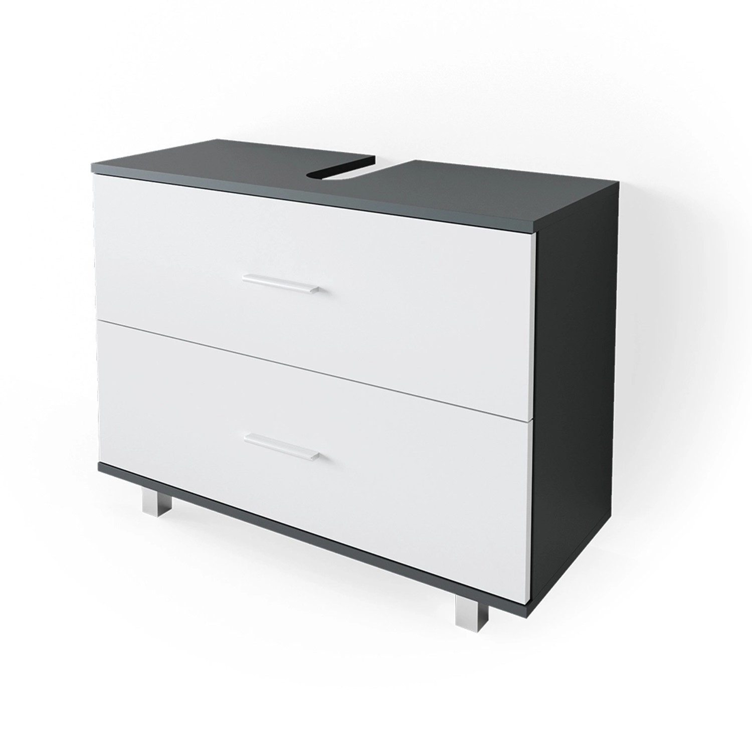 Vicco Waschbeckenunterschrank Ilias Anthrazit/Weiß 80 x 61 cm