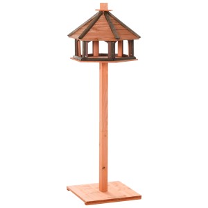 PawHut Vogelhaus mit Ständer und wasserfestem Dach, aus Holz, für den Garten.