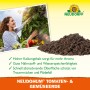 Neudorff Neudohum Tomaten- und Gemüseerde (40 l) mit Tomatenpflanze und Erdhaufen.