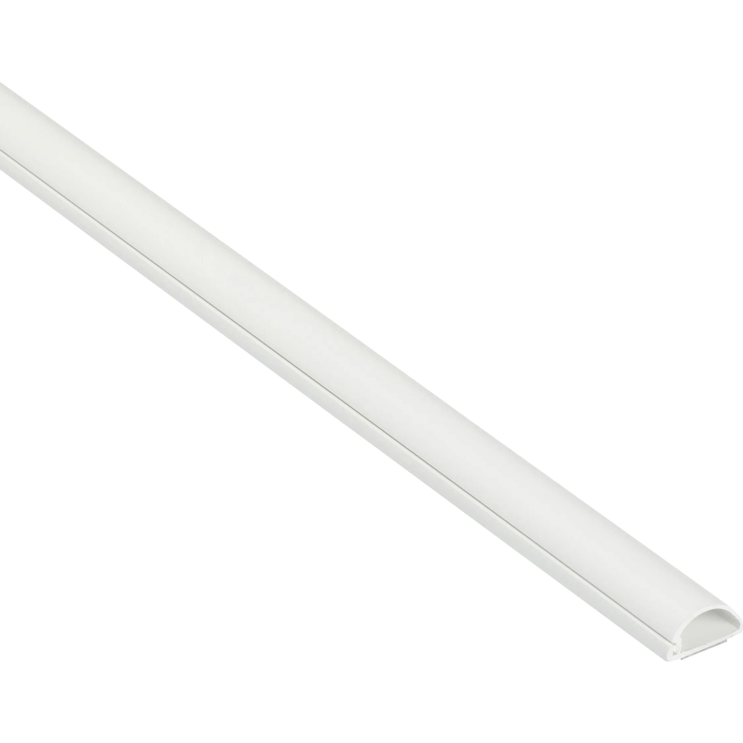 Weißer D-Line Kabelkanal, 20x10 mm, 2 m Länge. Halbrund, zur dezenten Kabelverlegung.