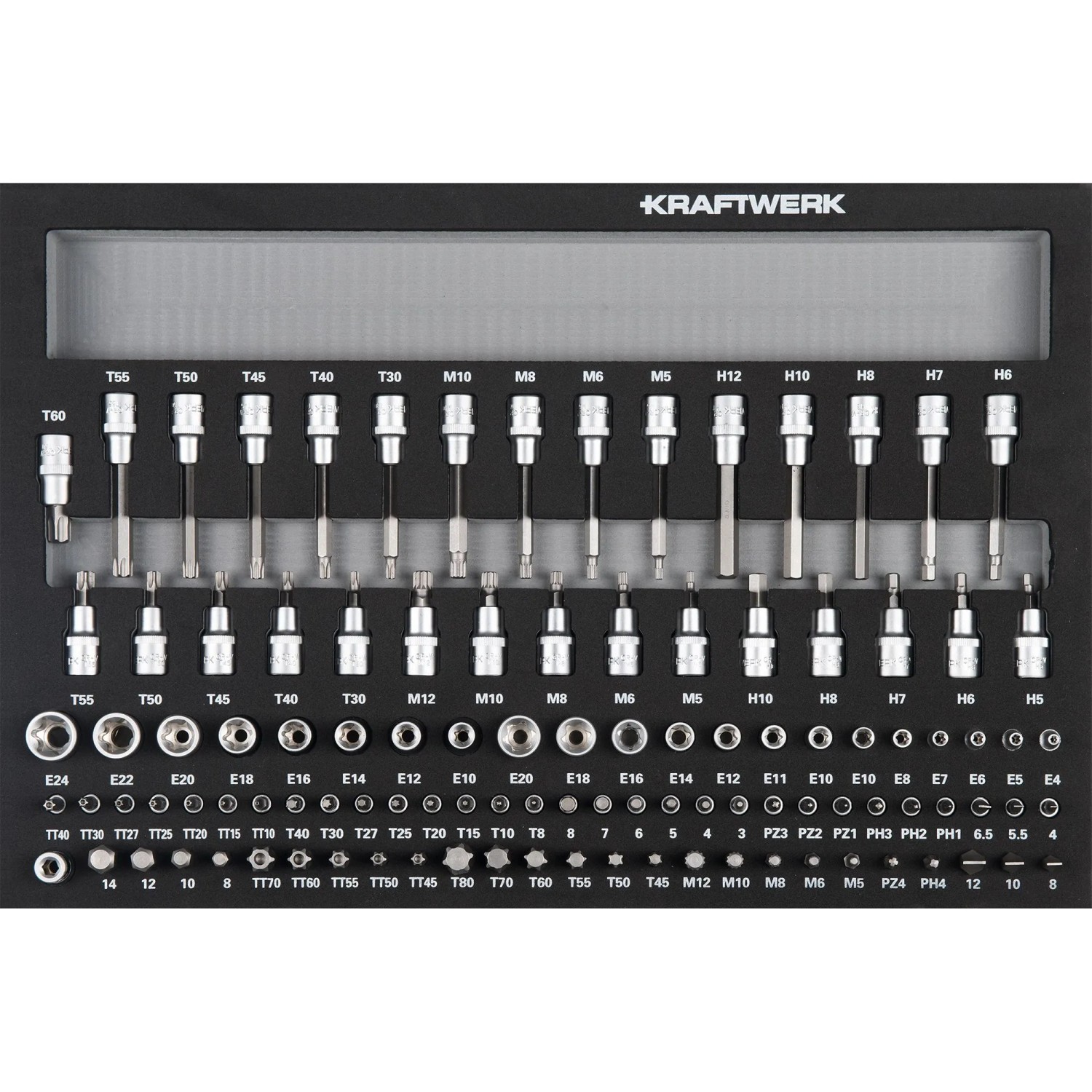 Kraftwerk Steckschlüssel-Set 1/4 Zoll 3/8 Zoll 1/2 Zoll 107-teilig