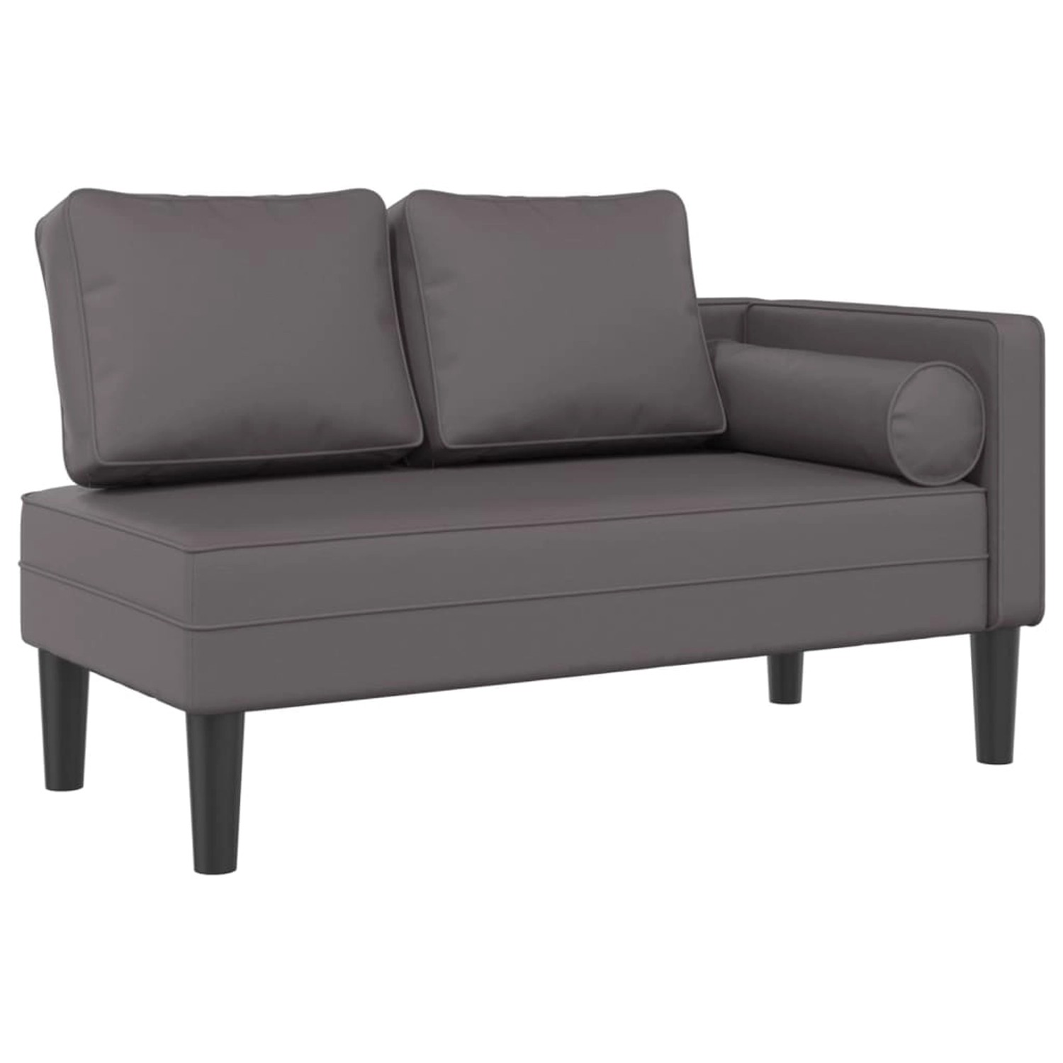 vidaXL Chaiselongue Chaiselongue mit Kissen Grau Kunstleder, 1 Teile günstig online kaufen