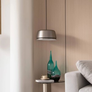 Lucande LED Pendelleuchte Faelinor 10014795 Design Modern in Alu aus Aluminium 1-flammig Wohnzimmerleuchte