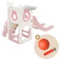 Joyz 3in1 Kinderrutsche Rosa Kunststoff mit Spielturm & Basketballkorb_8