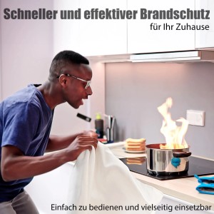 BigDean 2 Stück Löschdecke Küche Für Fettbrand Sofort Einsetzbare XL Feuerlöschdecke DIN EN 1869 2019 Geprüft Feuerdecke Auch Für Grill Auto Und BigDean 2 Löschdecken 100 x 100 cm – sofort einsetzbar bei Fettbrand – DIN EN 1869 geprüft – für Küche, Grill, Auto und Camping