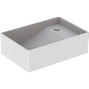 Geberit Publica Gipsfangbecken Oberteil, 78 cm, weiß, aus robustem Feuerton. Handwaschbecken ohne Überlauf.