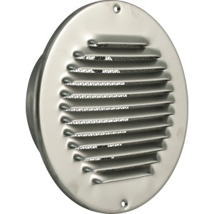 Marley Lüftungsgitter Edelstahl mit Rohranschluss 150 mm für Lüftungsanlagen.