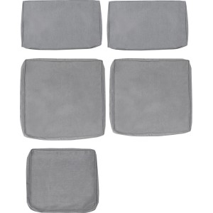 Graues Kissenhüllen-Set (5-teilig) für Hopevale Sofa-Lounge. Ersatzbezüge für Gartenmöbel.