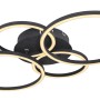 Moderne, schwarze LED-Deckenleuchte Kendy mit verschlungenen Ringen (L 65,5 cm) für Wohnräume.