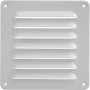 Weißes Marley Lüftungsgitter aus Aluminium, 155x155 mm, mit horizontalen Lamellen.
