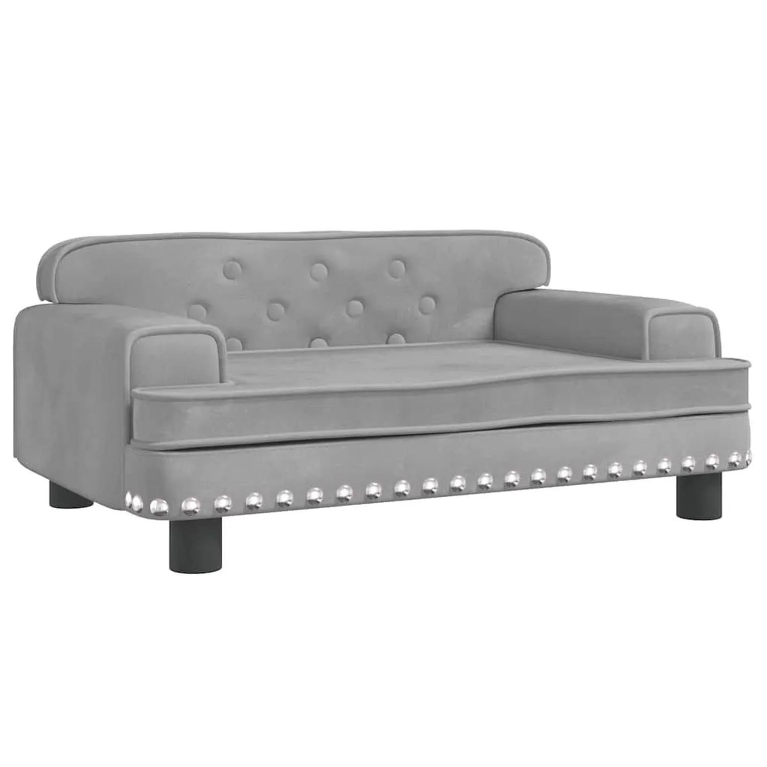 vidaXL Kindersofa Hellgrau 70x45x30 cm Samt 3196294