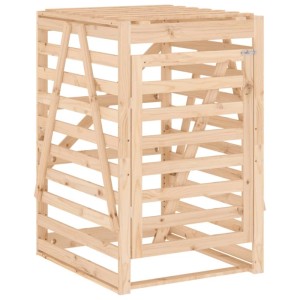 DELUKE 1er Mülltonnenbox Kiefernholz BOUMI 84x90x128,5cm Natur Mülltonnenverkleidung Für 1 Tonne Müllbox Aus Holz