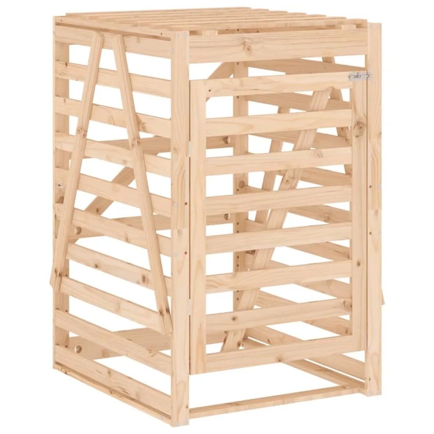 DELUKE 1er Mülltonnenbox Kiefernholz BOUMI 84x90x128,5cm Natur Mülltonnenverkleidung Für 1 Tonne Müllbox Aus Holz
