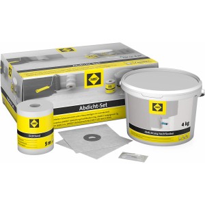 Sakret Abdicht-Set für Bad und Dusche: Dichtband, Dichtmanschetten und hochflexible Abdichtung (4 kg).