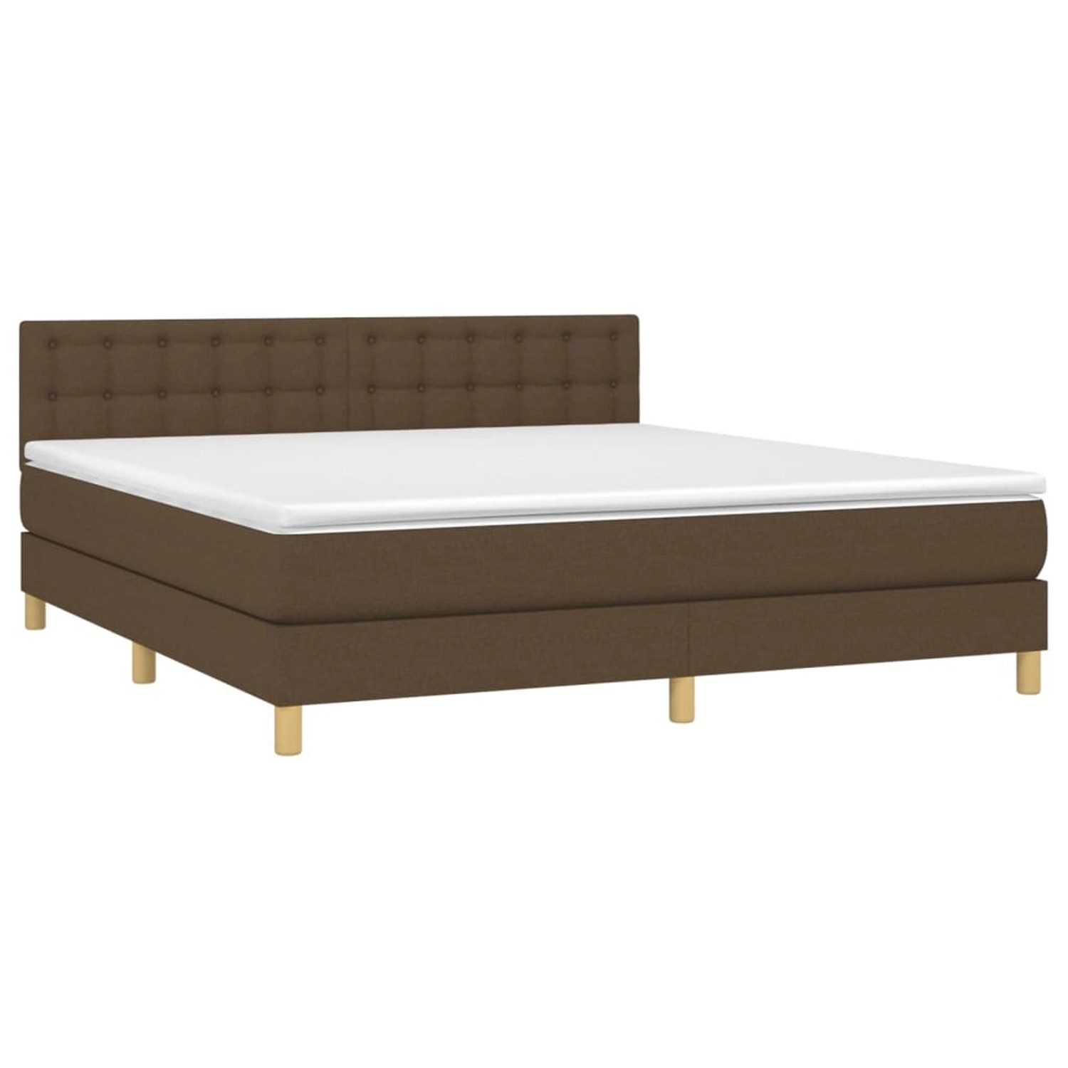 vidaXL Boxspringbett mit Matratze & LED Dunkelbraun 180x200 cm Stoff 313405 günstig online kaufen