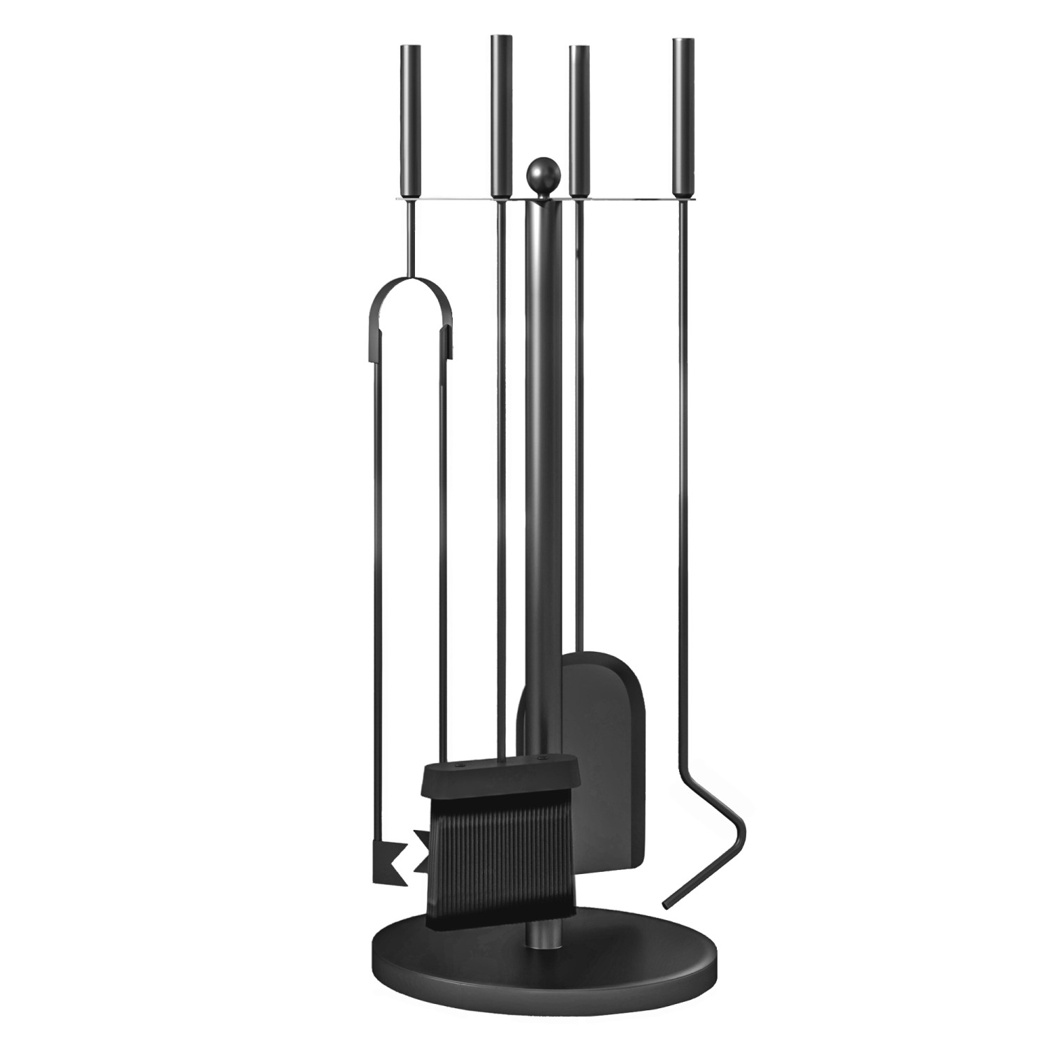 Outsunny Kaminbesteck Set 5 teilig Kaminzubehör Metall Schwarz günstig online kaufen