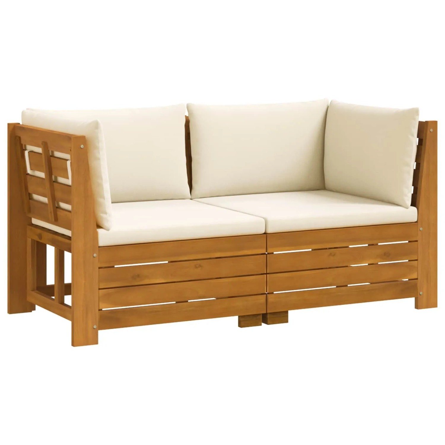 vidaXL Outdoor-Sofagarnitur mit Kissen 2 Stück Braun Massivholz Akazie 3403084