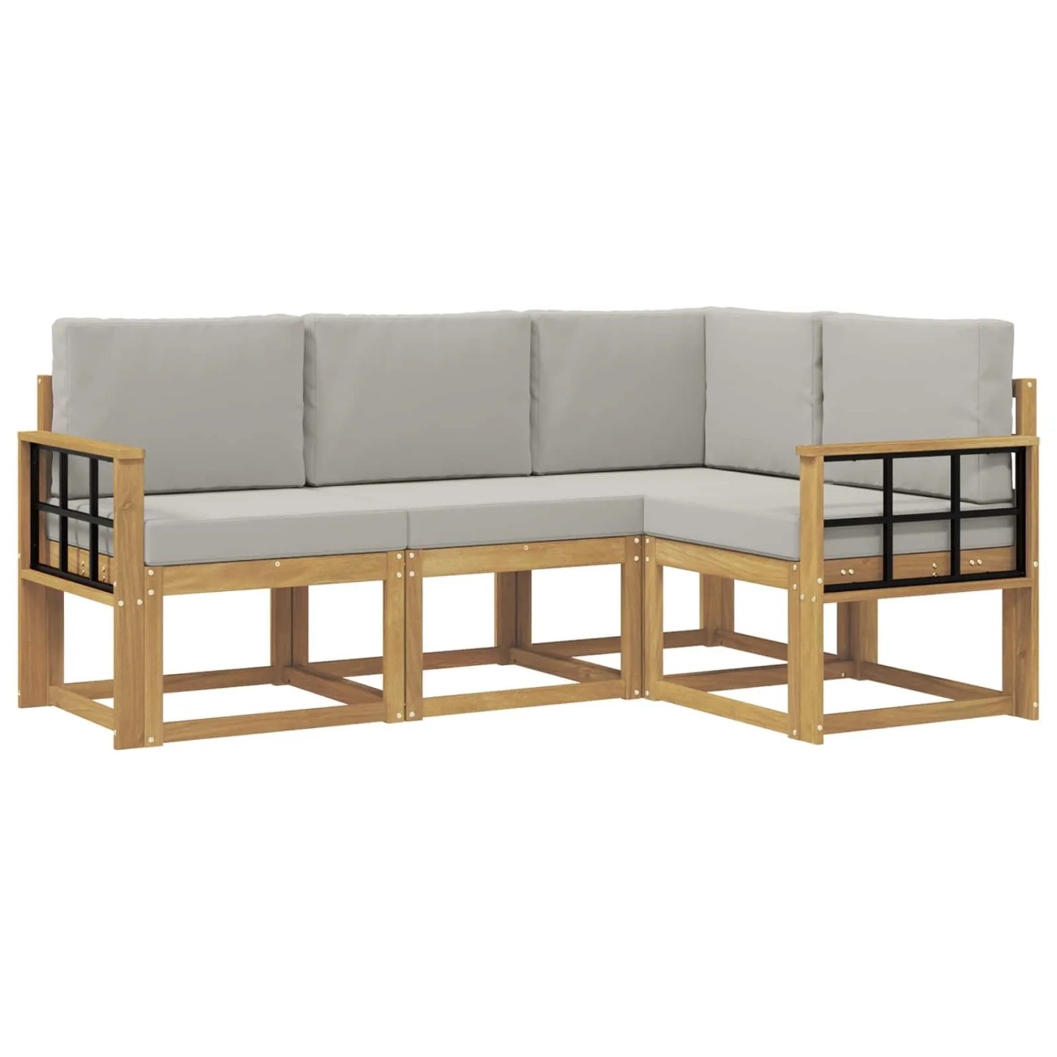 vidaXL Outdoor-Sofagarnitur 4-Tlg Weiß und Hellgrau 3387570