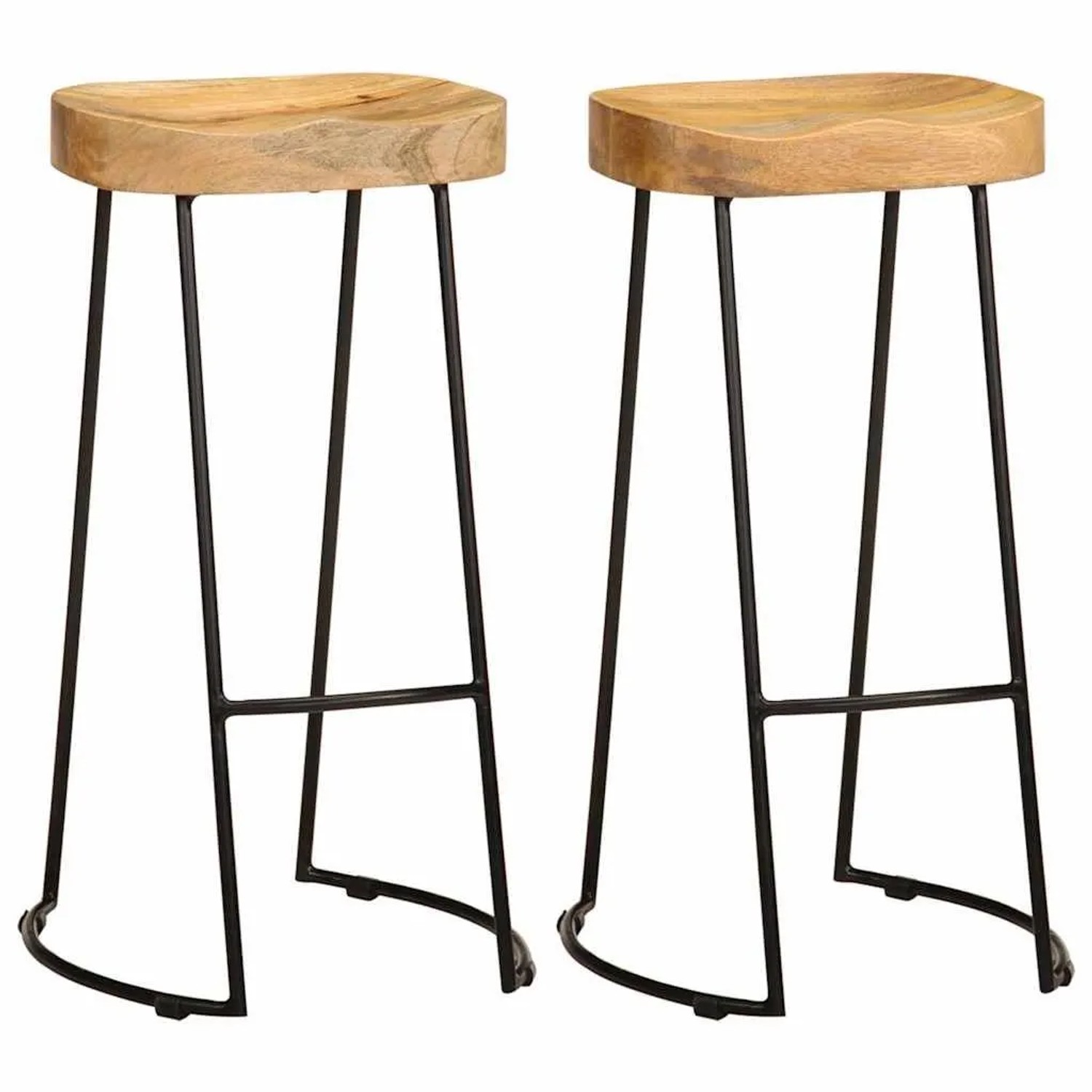 vidaXL Barhocker 2 Stk Mango Massivholz 244010