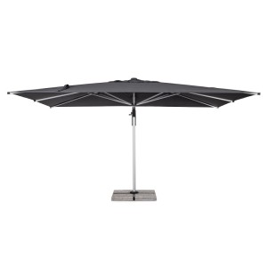 Grauer Bizzotto Ampelschirm Aries, 273x400 cm, mit Aluminiumarm und Windkamin.