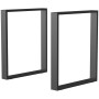 HOMCOM Tischbeine 2er-Set aus Vierkantprofilen 60 x 72 cm Stahl Schwarz