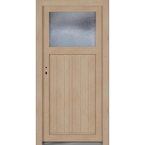Roro Nebeneingangstür aus Fichte mit Ornamentglas, DIN links, 98x198 cm.
