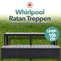 Braune Canadian Spa Rattantreppe, 2-stufig, 106 cm breit, für Whirlpool als Zubehör.