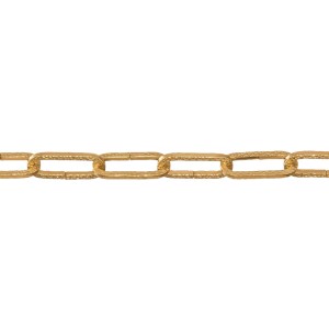 Gehämmerte Zierkette aus Stahl in Messingoptik, Ø 3 mm, Meterware.
