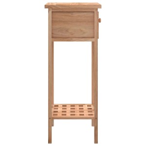 vidaXL Beistelltisch Nussbaum, 25x25x60cm, Massivholz Tisch mit Schublade.