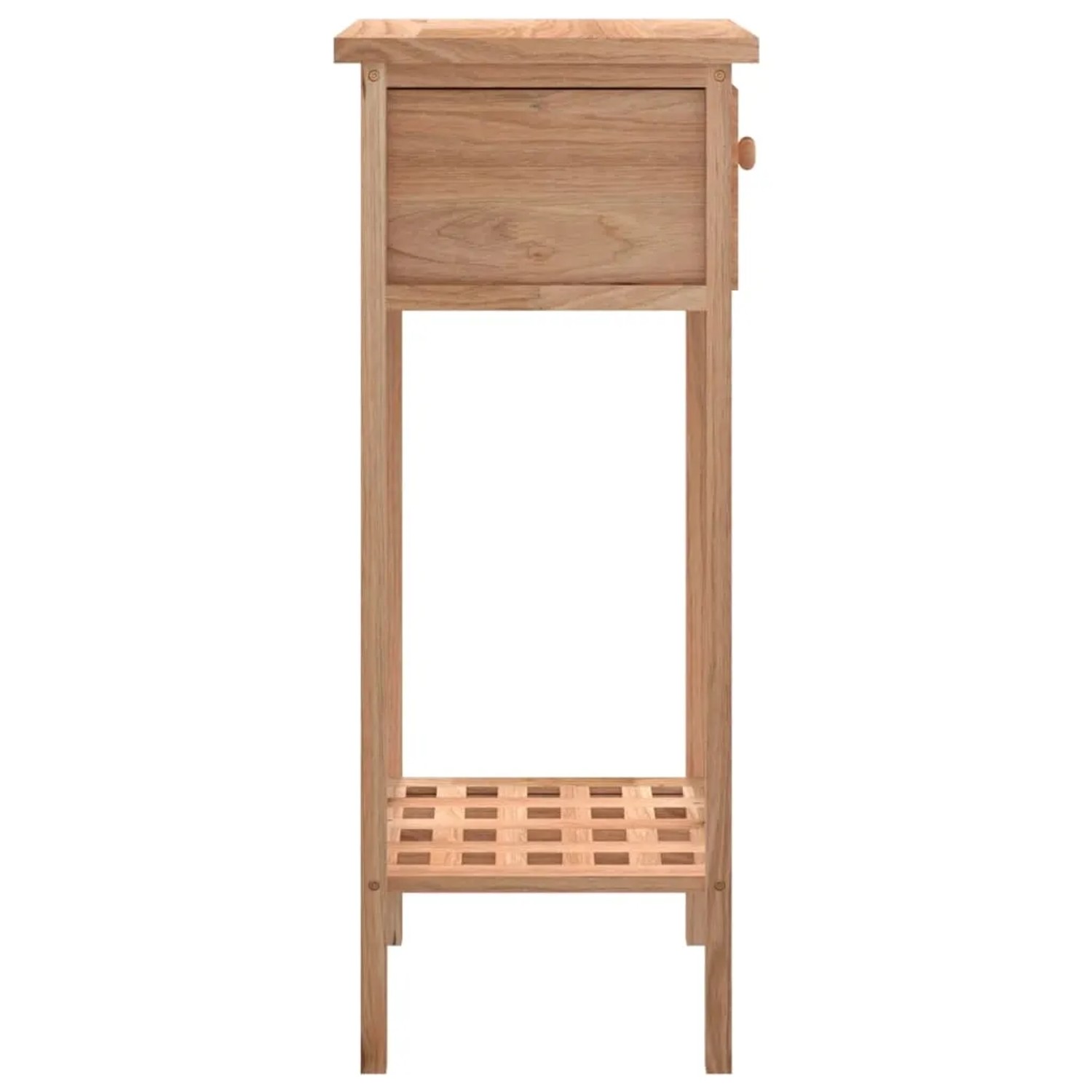 vidaXL Beistelltisch Nussbaum, 25x25x60cm, Massivholz Tisch mit Schublade.
