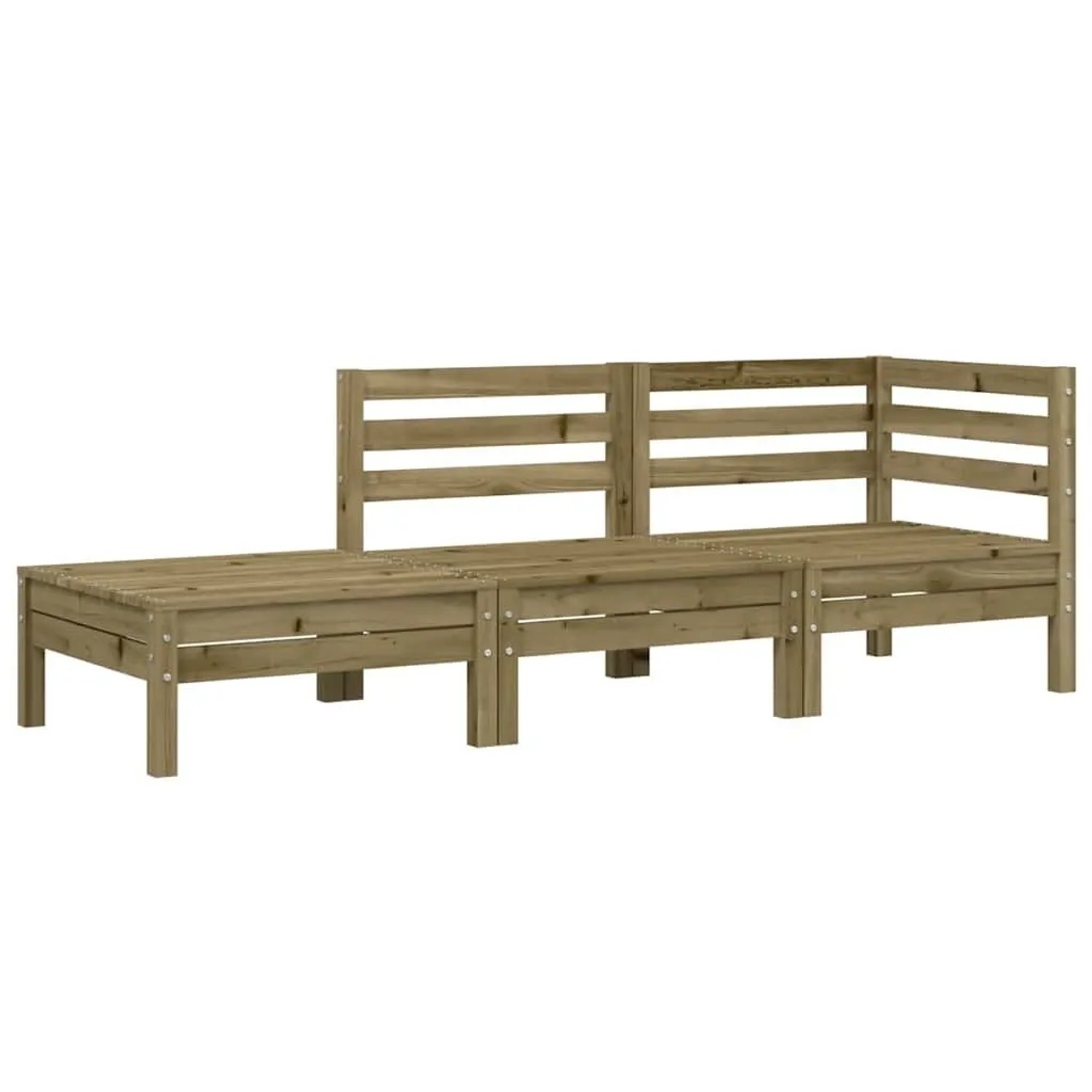 vidaXL Gartensofa 3-Sitzer Kiefernholz Imprägniert 838046