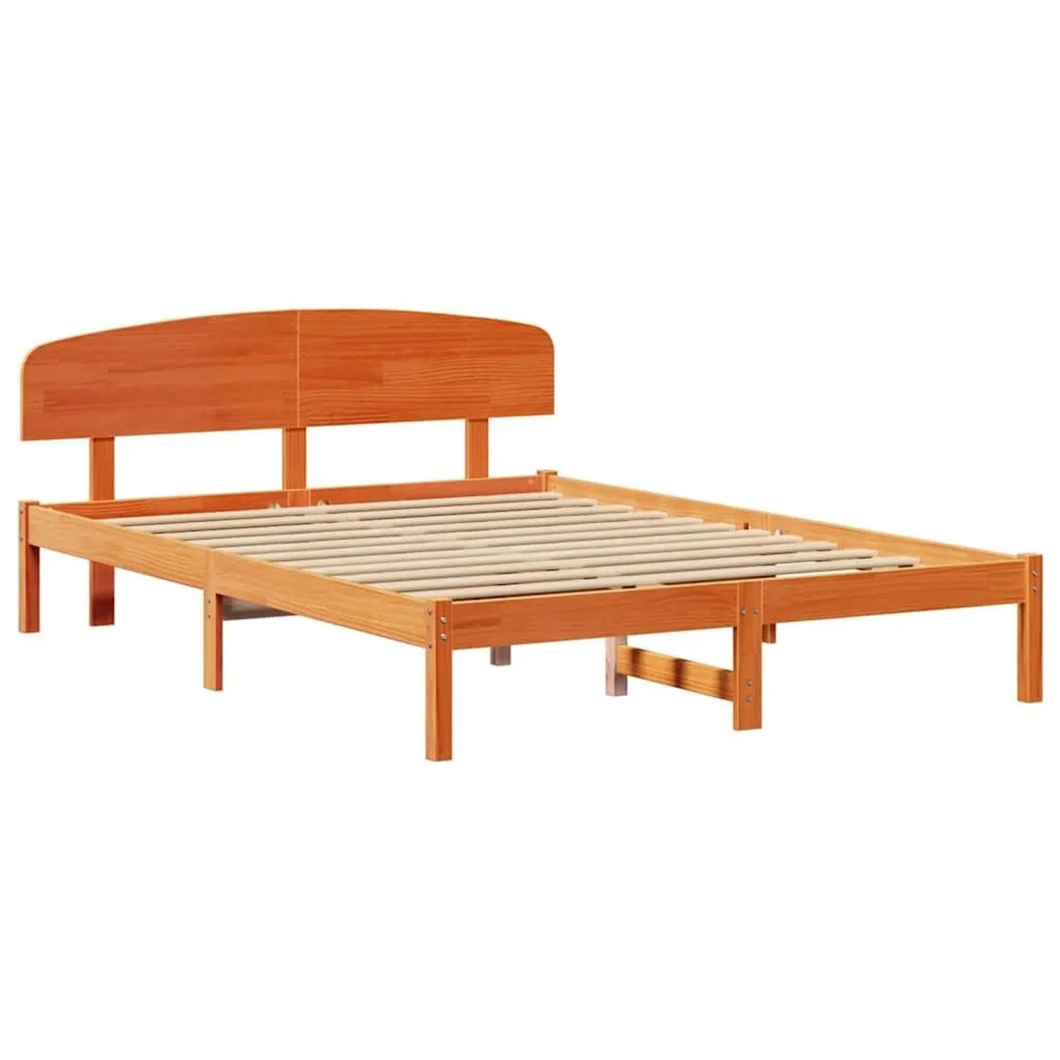 vidaXL Bettrahmen Wachsbraun 150 x 200 cm Massives Kiefernholz 872061