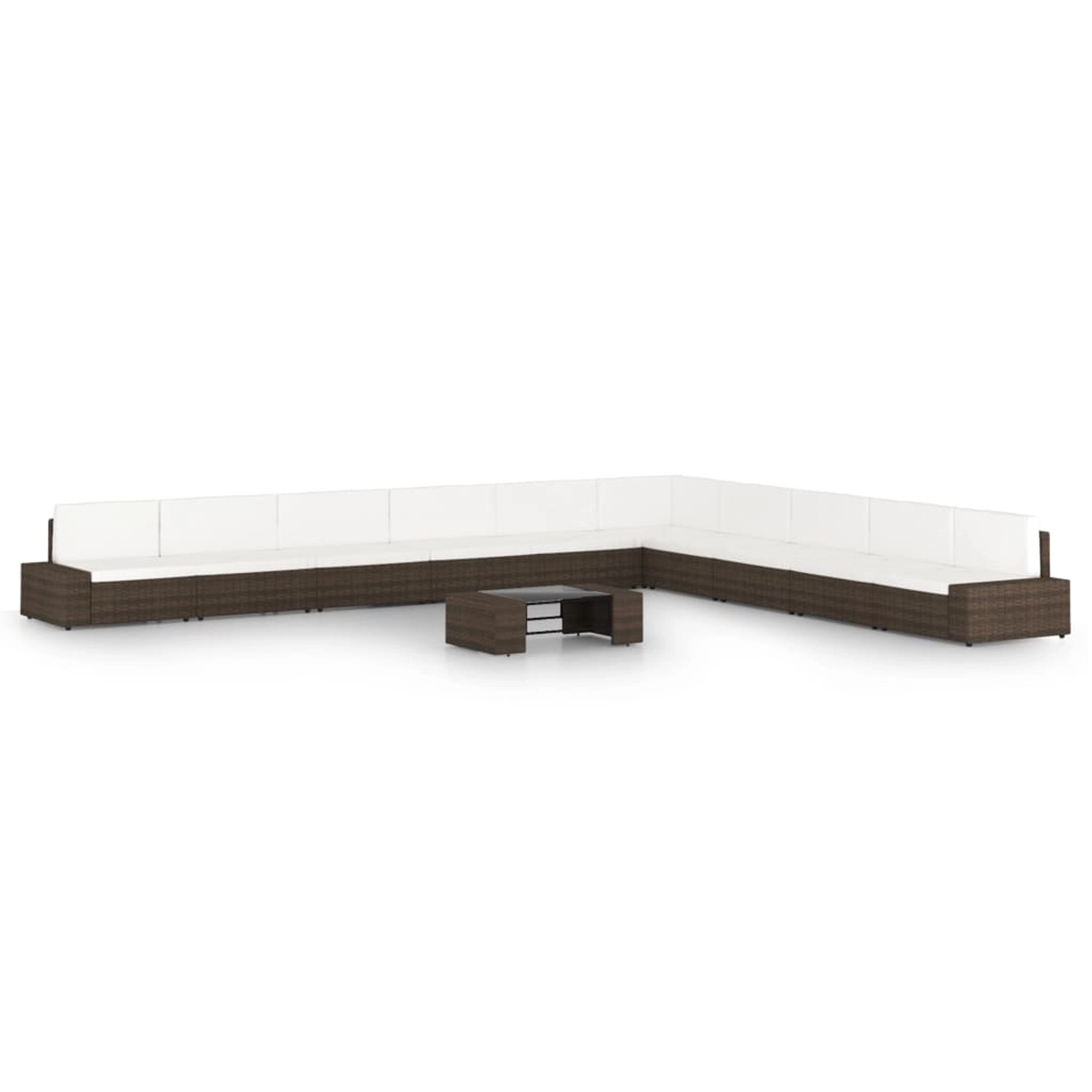 Thumbnail - vidaXL 11-Tlg Garten-Lounge-Set mit Kissen Braun Poly Rattan 3067168