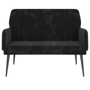 Schwarze vidaXL Sitzbank aus Samt, 108x79x79 cm, ideal für Garderobe oder Wohnbereich.