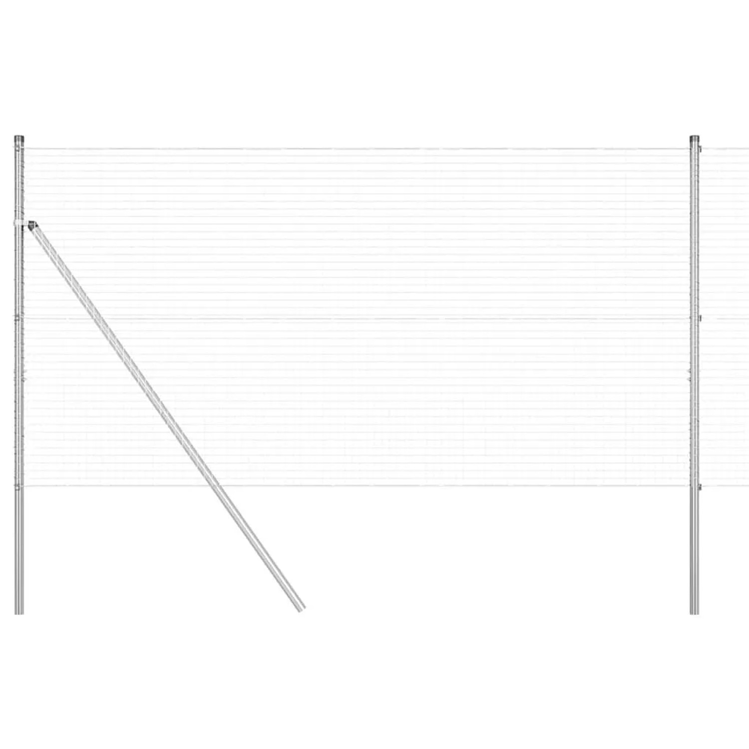 vidaXL Zaunpfosten Silber 50 x 1,2 m 25 x 25 mm Gitter Stahl 3351648 günstig online kaufen